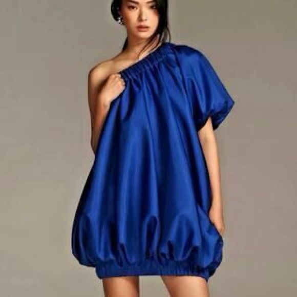 Anthropologie Dresses & Skirts - Anthro Sunday in Brooklyn Mini Dress One Shoulder Bubble Hem NWT Size Small